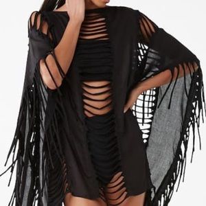 Sexy ripped torn fringe swimsuit coverup dress. 💋